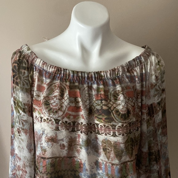 Honey Punch Women’s Brown Boho Off The Shoulder Bell Sleeves Crop Top One Size - Picture 2 of 7